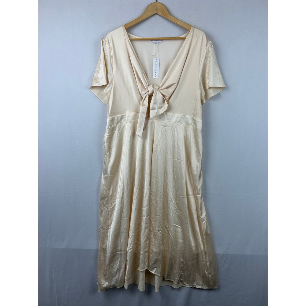 Baltic Born Poppy Satin Midi Dress Bridal Bridesmaid Ivory Women's Size XXXL 3XL